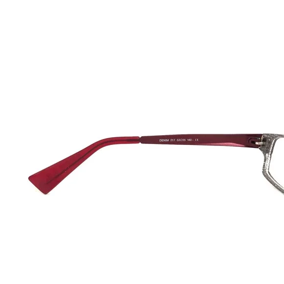 Lafont Issy & La Eyeglasses Frames DENIM 217 Gray Red Clear Rectangle 53-15-140